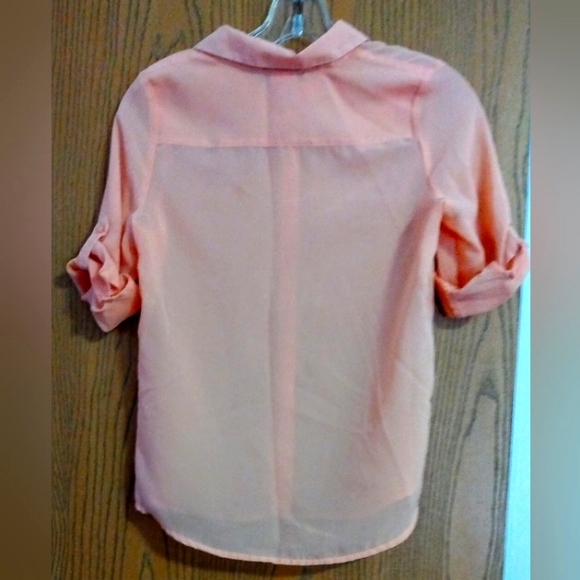 Faded Glory Semi-Sheer Button-down Blouse size L (10-12)       11-029 - Picture 5 of 5